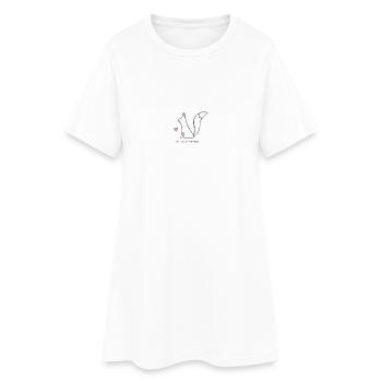 Bettnachbarin Fuchs rechts - Frauen T-Shirt-Kleid - Weiß - Vorne