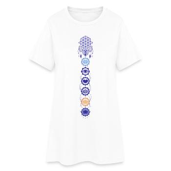 Spiritualität Meditation Heilige Geometrie Lotus - Frauen T-Shirt-Kleid - Weiß - Vorne