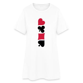 Herz Karo Poker Skat Symbole - Frauen T-Shirt-Kleid - Weiß - Vorne