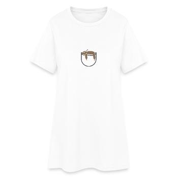 Pocket Sloth - Frauen T-Shirt-Kleid - Weiß - Vorne