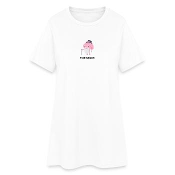 The Brain - Grandpa Brain with Hat and Cane - Women’s T-Shirt Dress - white - Front