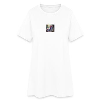 Licorne arc-en-ciel magique dans la forêt - Robe T-shirt Femme - blanc - Devant