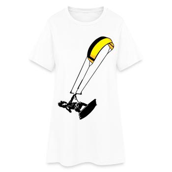 kite-surf - Frauen T-Shirt-Kleid - Weiß - Vorne