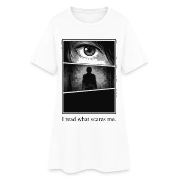 I read what scares me – Manga Horror Motiv - Women’s T-Shirt Dress - white - Front