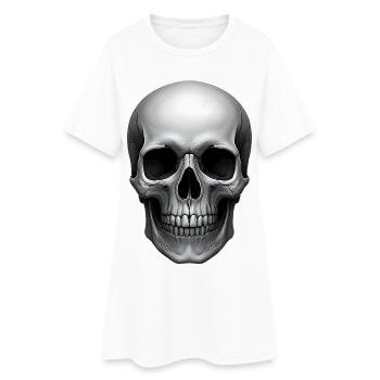 Style de tatouage réaliste de crâne crâne - Robe T-shirt Femme - blanc - Devant
