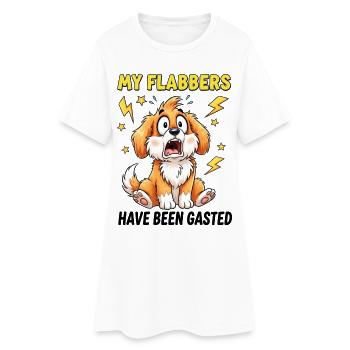 C’est drôle, mes flabbers ont été gazés design de chien - Robe T-shirt Femme - blanc - Devant