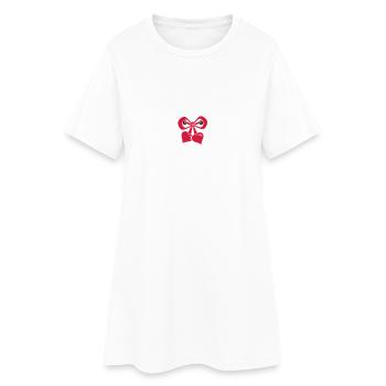 Boucle avec le coeur / arc avec des coeurs (2c) - Robe T-shirt Femme - blanc - Devant