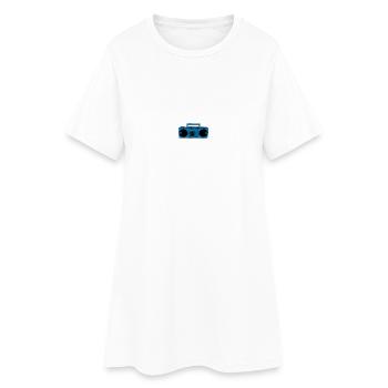 Boombox - Frauen T-Shirt-Kleid - Weiß - Vorne