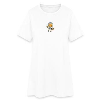 Astrokatze - Frauen T-Shirt-Kleid - Weiß - Vorne