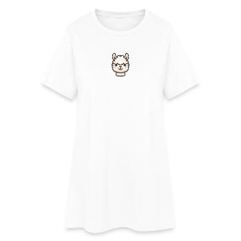 Tête de Lama d’alpaga bande dessinée - Robe T-shirt Femme - blanc - Devant