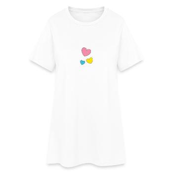 Hearts, Color, Love, Herz, Herzen, Romance - Robe T-shirt Femme - blanc - Devant