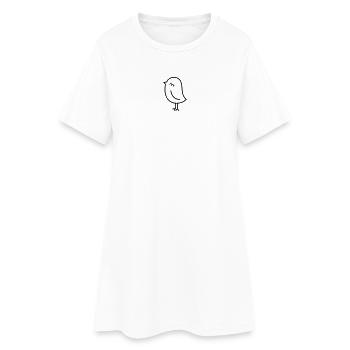 Spatz Vogel – Piepmatz Küken Tweet Vögelchen - Frauen T-Shirt-Kleid - Weiß - Vorne