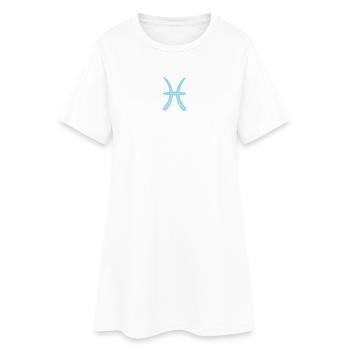 Fische-Tierkreiszeichen Pastellblau - Frauen T-Shirt-Kleid - Weiß - Vorne