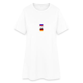 Russland & Deutschland - Frauen T-Shirt-Kleid - Weiß - Vorne
