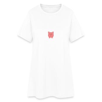 schweinchen_2fb - Frauen T-Shirt-Kleid - Weiß - Vorne