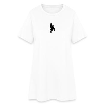 Motocross - Frauen T-Shirt-Kleid - Weiß - Vorne