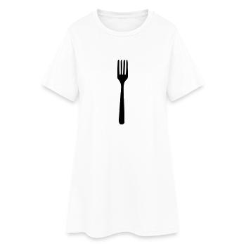 Gabel - Frauen T-Shirt-Kleid - Weiß - Vorne