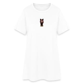 Wildschwein - Frauen T-Shirt-Kleid - Weiß - Vorne