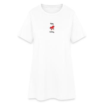 HAPPY BIRTHDAY. HAPPY BIRTHDAY. ANNIVERSARY. - Women’s T-Shirt Dress - white - Front