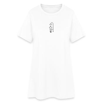 fille timide sous la douche - Robe T-shirt Femme - blanc - Devant