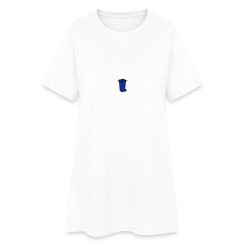 blaue Tonne - Frauen T-Shirt-Kleid - Weiß - Vorne