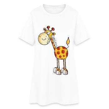 Drollige Giraffe - Giraffen - Comic - Fun - Frauen T-Shirt-Kleid - Weiß - Vorne
