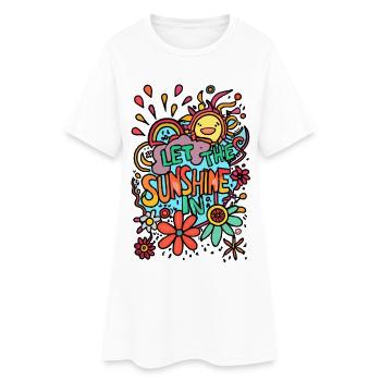 Laissez entrer le soleil! - Robe T-shirt Femme - blanc - Devant