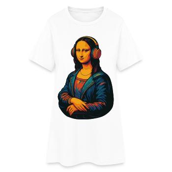 The Mona Lisa (barely) distracted - Women’s T-Shirt Dress - white - Front