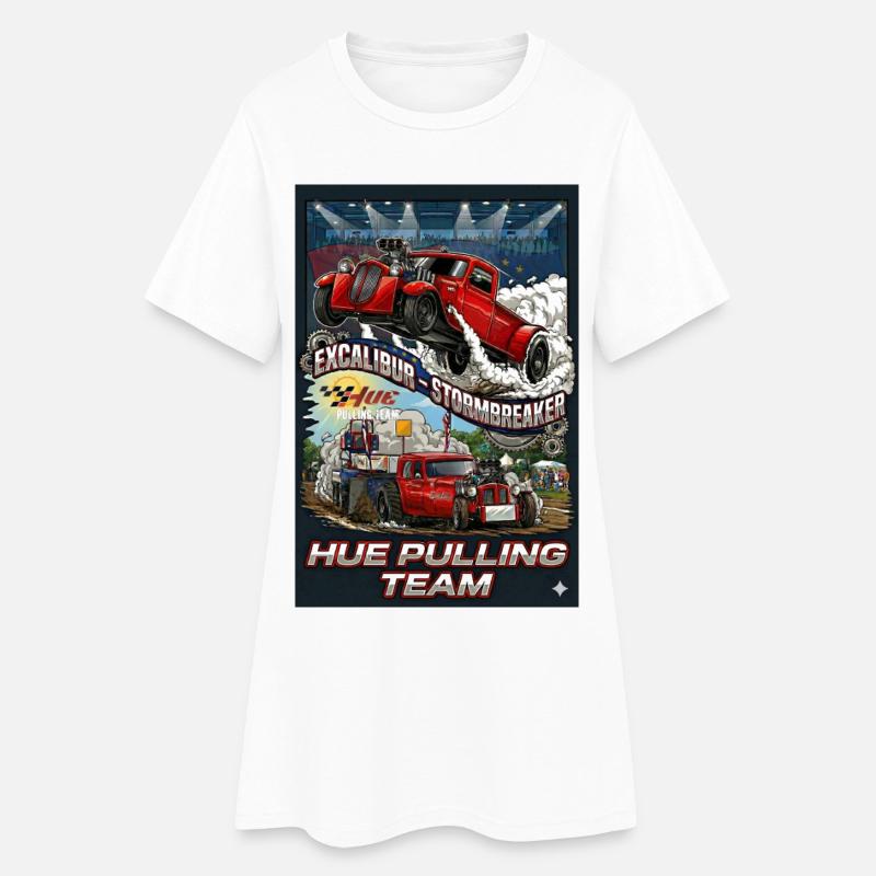 Tshirt_Hue_Pulling_Team - Women’s T-Shirt Dress - white