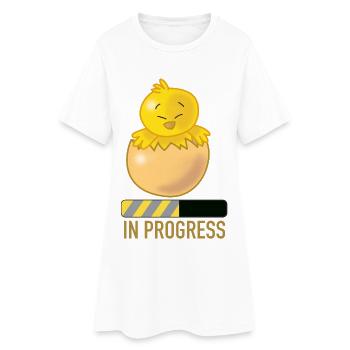 Werdende Mutter - Frauen T-Shirt-Kleid - Weiß - Vorne