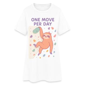 Bloc paresseux : Conception d’un mouvement par jour - Robe T-shirt Femme - blanc - Devant