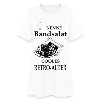 Bandsalat Retrokassette Kassette Retro - Frauen T-Shirt-Kleid - Weiß - Vorne