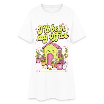 Je vais être dans mon bureau Jardinage bio - Robe T-shirt Femme - blanc - Devant