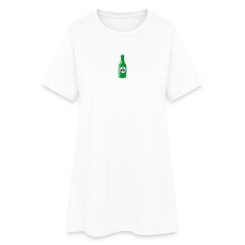 Bouteille de bière verte - Robe T-shirt Femme - blanc - Devant
