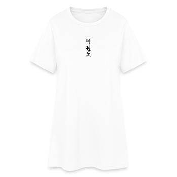 Taekwondo coréen écrit noir ombre schrif - Robe T-shirt Femme - blanc - Devant