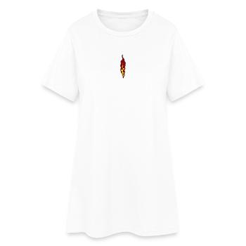 flammen - Frauen T-Shirt-Kleid - Weiß - Vorne