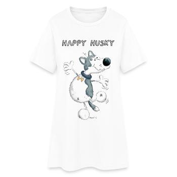 Funny Husky - Robe T-shirt Femme - blanc - Devant