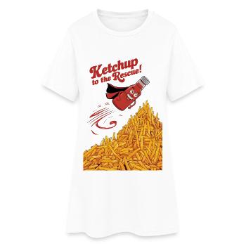 Ketchup to the Rescue - Women’s T-Shirt Dress - white - Front
