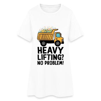 Dump Truck Heavy Lifting - Women’s T-Shirt Dress - white - Front