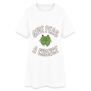 Donnez une chance aux pois - Robe T-shirt Femme - blanc - Devant