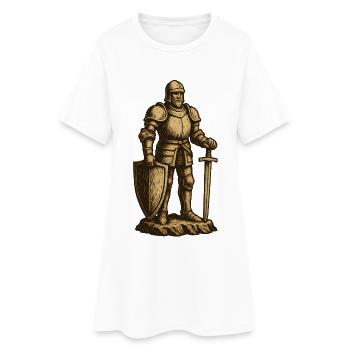 Chevalier en tenue de combat historique - Robe T-shirt Femme - blanc - Devant
