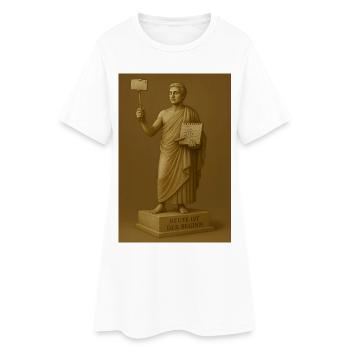 Modern statue with smartphone and calendar - Women’s T-Shirt Dress - white - Front