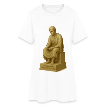 Sculpture de penseur réfléchi - Robe T-shirt Femme - blanc - Devant