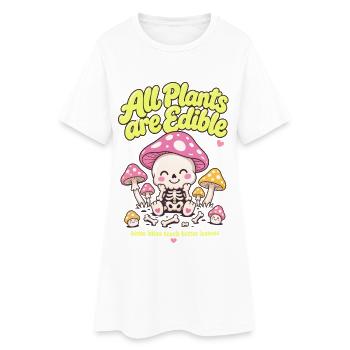 Alle Pflanzen sind essbare, biologische Gärtnerungen - Frauen T-Shirt-Kleid - Weiß - Vorne