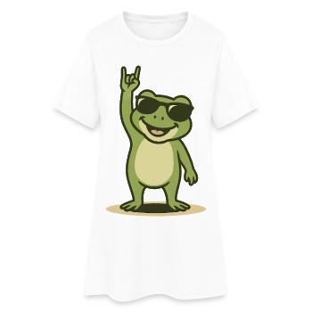 Rock’n’Ribbit - Robe T-shirt Femme - blanc - Devant