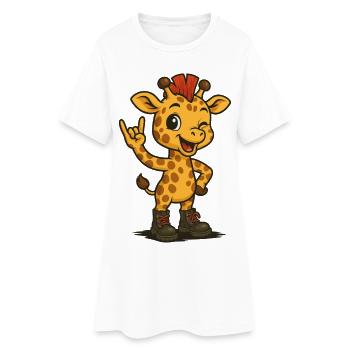 Girafe punk rock - Robe T-shirt Femme - blanc - Devant
