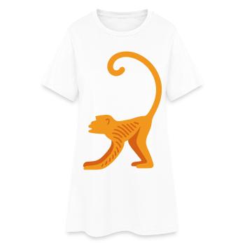 Logo de la ligne Orang-outan - Robe T-shirt Femme - blanc - Devant