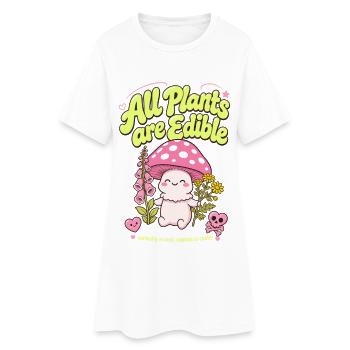 Jardinage urbain : toutes les plantes sont comestibles - Robe T-shirt Femme - blanc - Devant