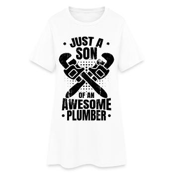 Petit plombier - Robe T-shirt Femme - blanc - Devant