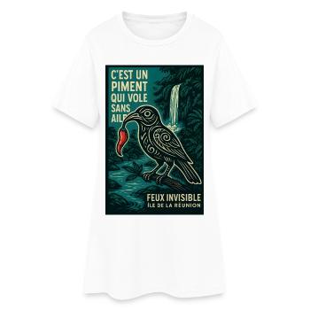 Piment volant Réunion Vintage - Robe T-shirt Femme - blanc - Devant